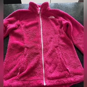 The north face fuchsia fleece jacket